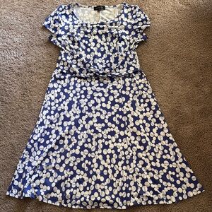 Perceptions Blue and White Patterned Dress